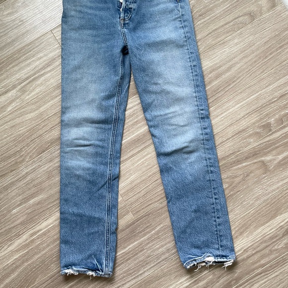 AGOLDE Women’s Riley Crop High Waist Fly Button Denim Jeans Sz 24 EUC - Picture 3 of 13